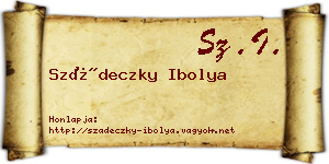Szádeczky Ibolya névjegykártya