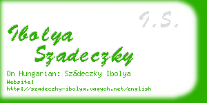 ibolya szadeczky business card