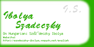 ibolya szadeczky business card